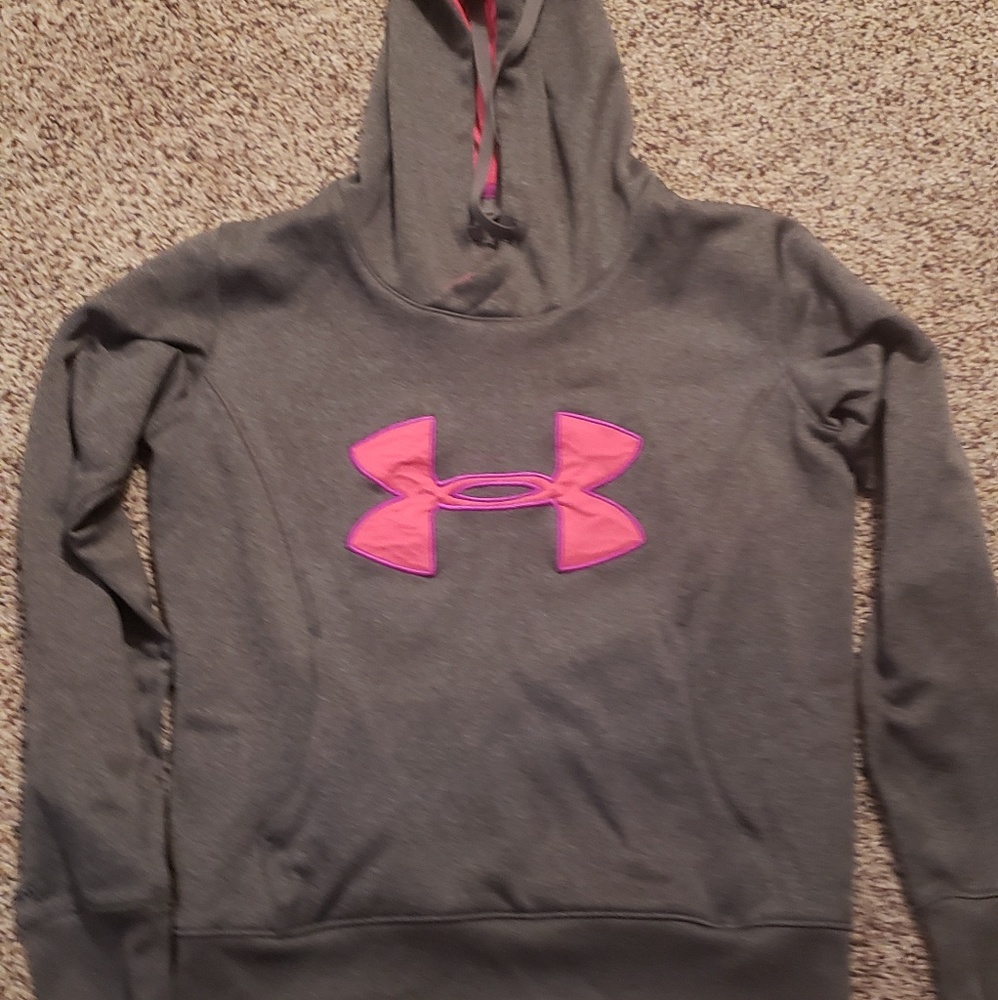Under armour- sm pink hooded cold gear sweatshirt
